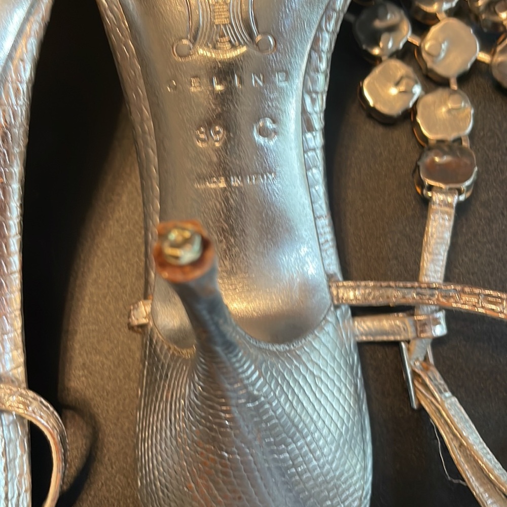 Celine silver jeweled sandals size 9 - Picture 11 of 14